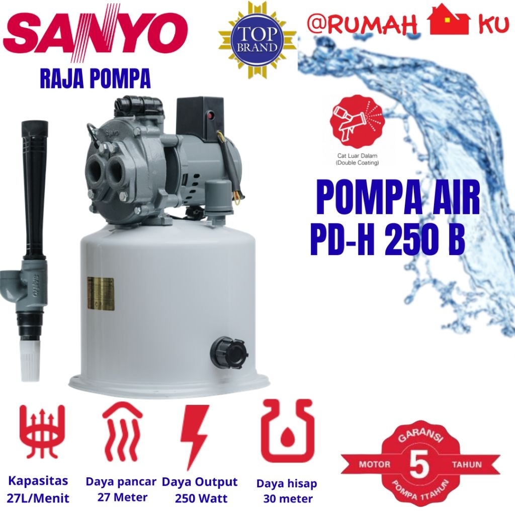 SANYO PD-H 250 B Otomatis Sumur Dalam Jet pump