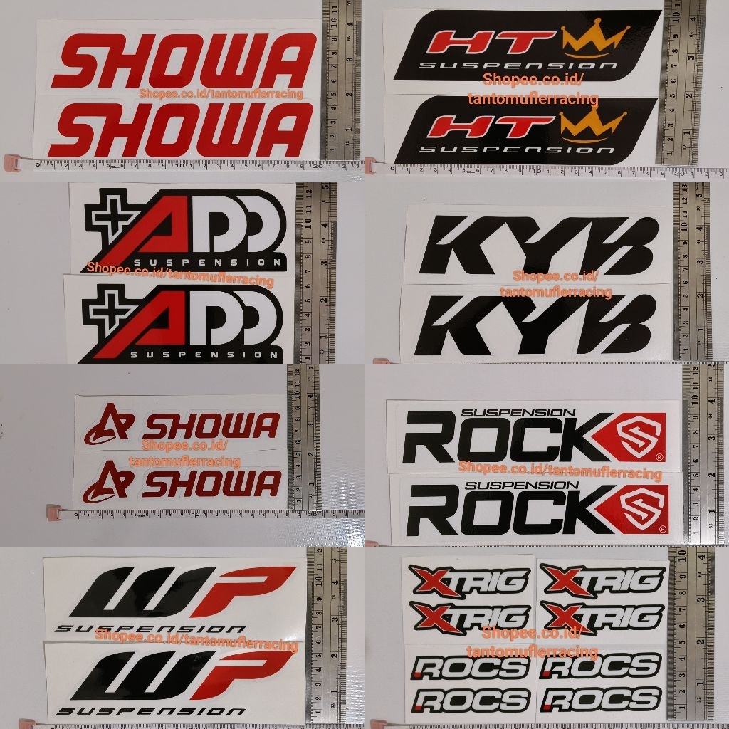 STIKER SHOCK DEPAN STIKER USD REAL JUMP SEPASANG MAX DECAL 120MICRON  HT ROCKS WP SHOWA KYB ADD