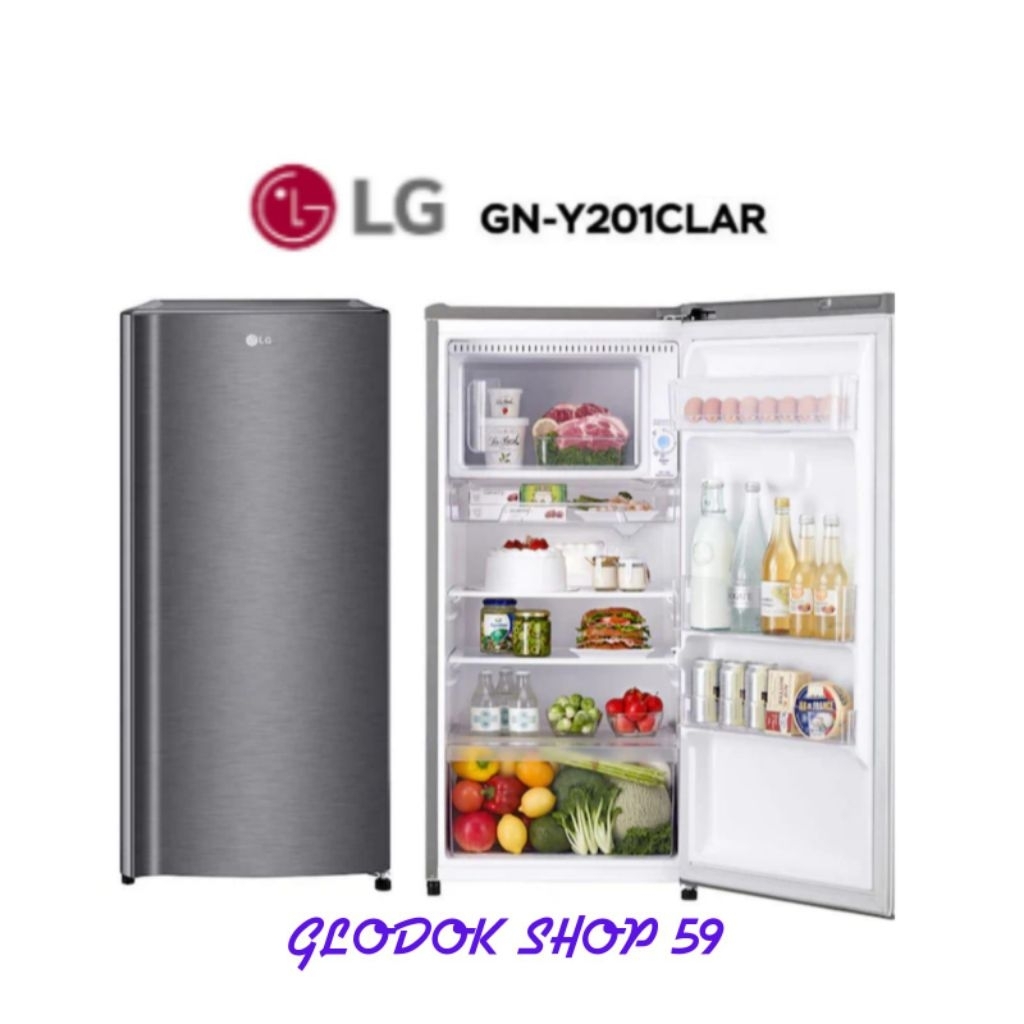 LG GN-Y201CLAR Kulkas 1 Pintu 169L / 164L Refrigerator Bio Shield Lampu LED Zone Freezer New