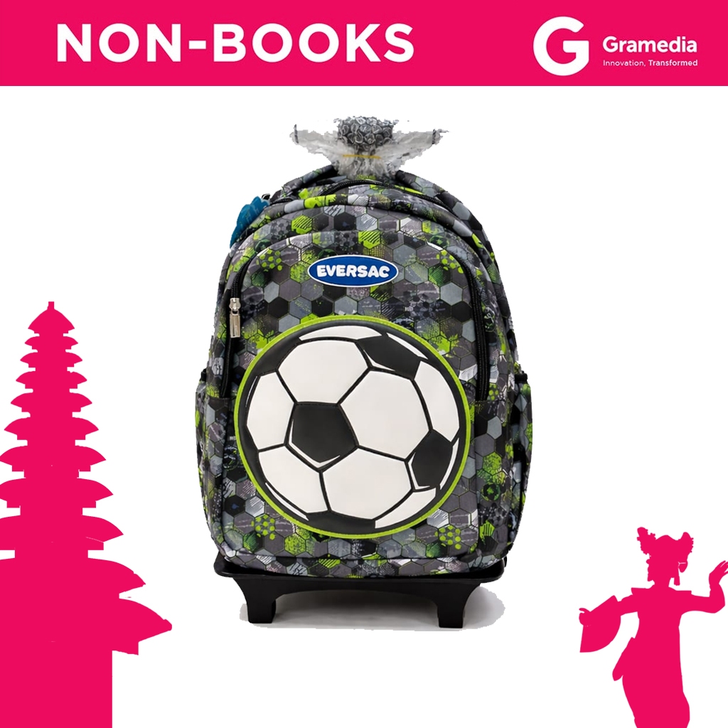 Gramedia Bali - EVERSAC DETACHABLE TROLLEY BACKPACK SOCCER / Tas Koper Anak