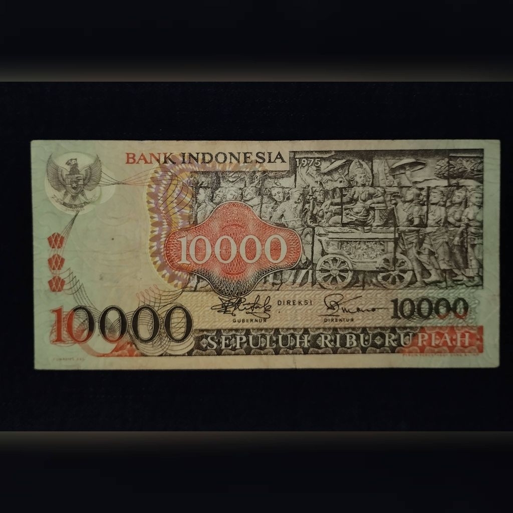 uang kuno 10000 rupiah barong th 1975 original