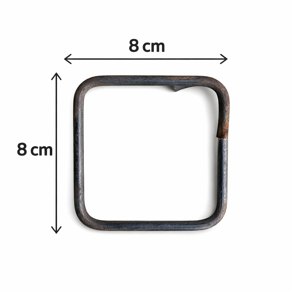 Besi ring cincin behel begel ukuran 8x8 cm cor tiang sloof 6mm full SNI