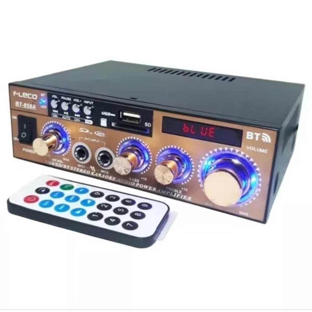 TERBARU 2026 POWER AMPLIFIER SOUND HOREG FLECO 858 AMPLIFIER BLUETOOTH SUBWOOFER KARAOKE SUPER BASS