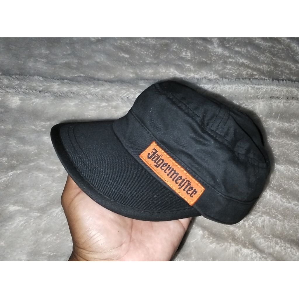 Topi Komando Hitam Visor Pendek Second