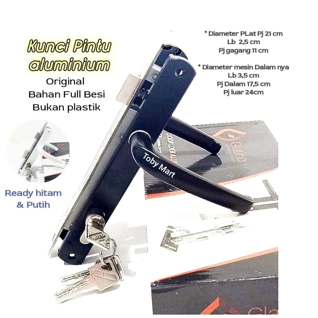 Untuk Aluminium / 1set Kunci Pintu Stainless Pintu Kamar mandi Aluminium + Gagang Pintu Stainless