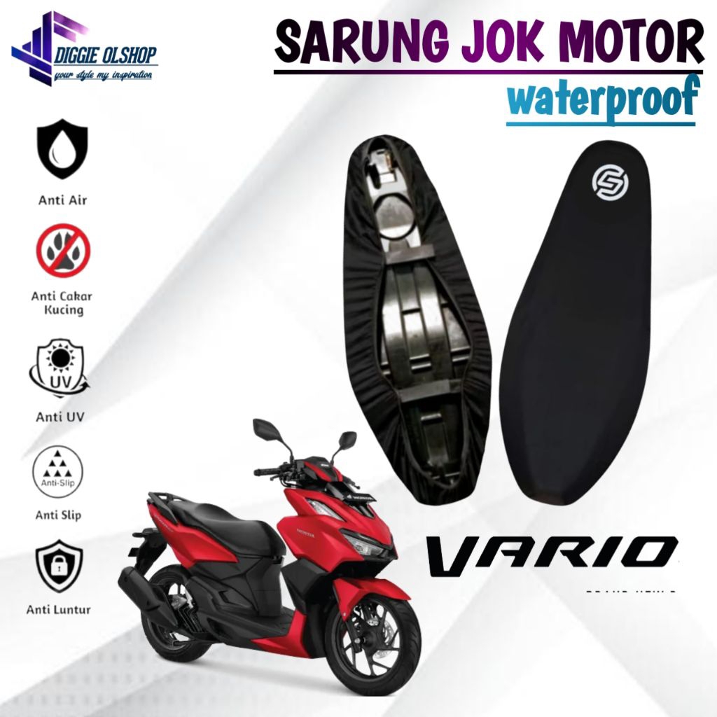 cover jok motor anti air HONDA VARIO 150,VARIO160,NEW VARIO 125,sarung jok motor anti cakar kucing,a