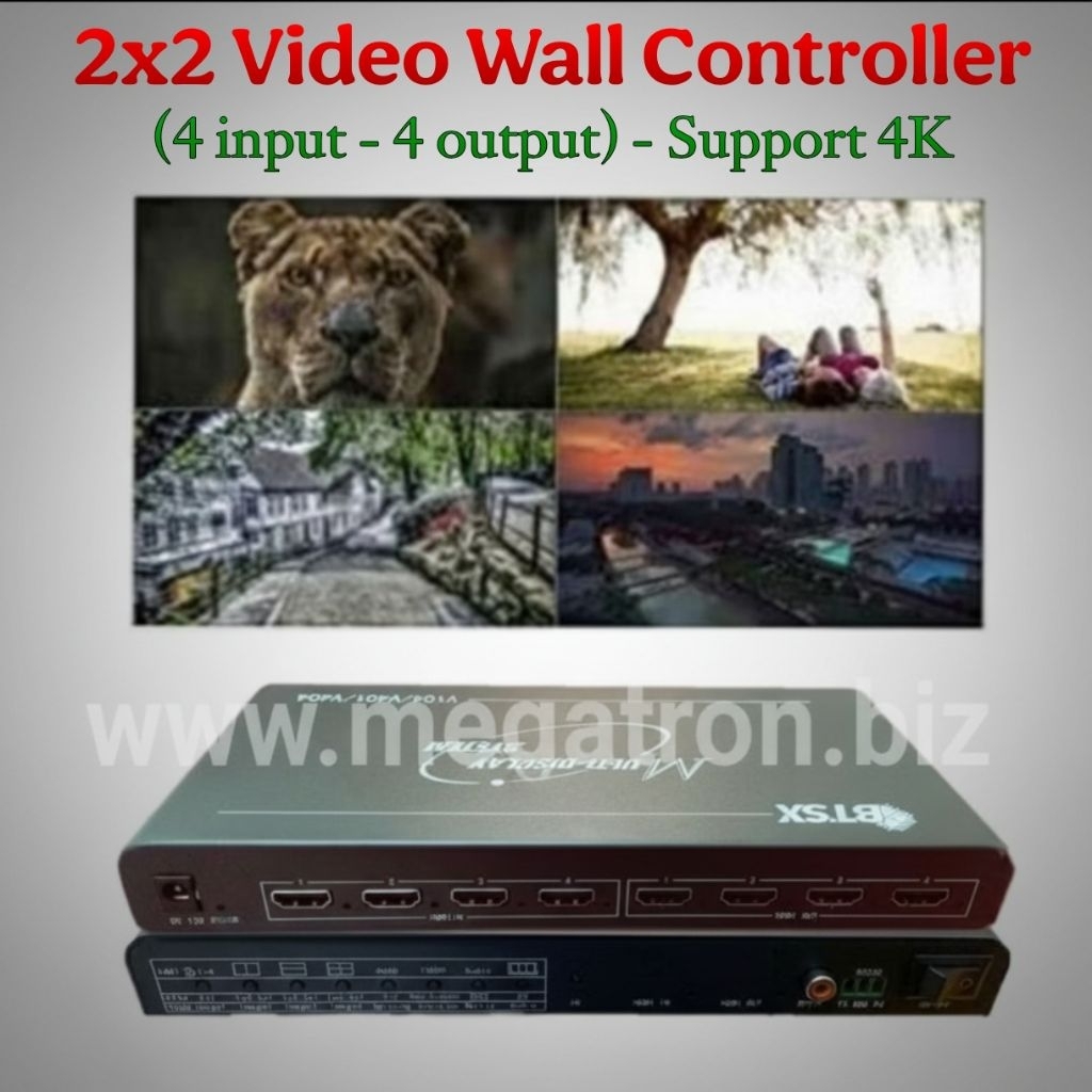 2x2 HDMI Video Wall Controller (4 input - 4 output) - Support 4K