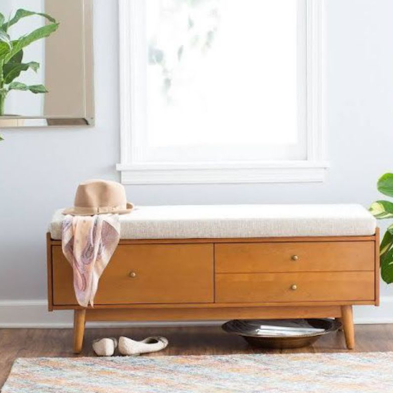 Bangku Laci Minimalis Retro / Bench Sofa Storage Jati / Sofa Bench Kayu Jati Laci