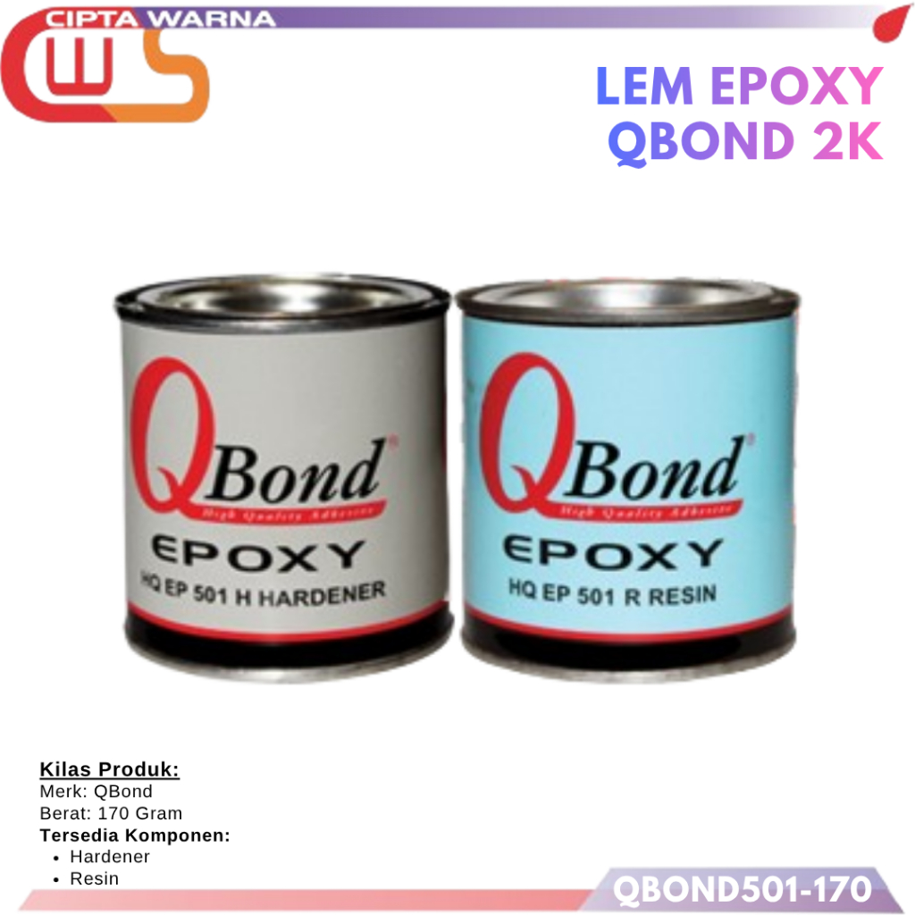 LEM EPOXY 170 GRAM QBOND 2 KOMPONEN  RESIN DAN HARDENER - C1 CWS