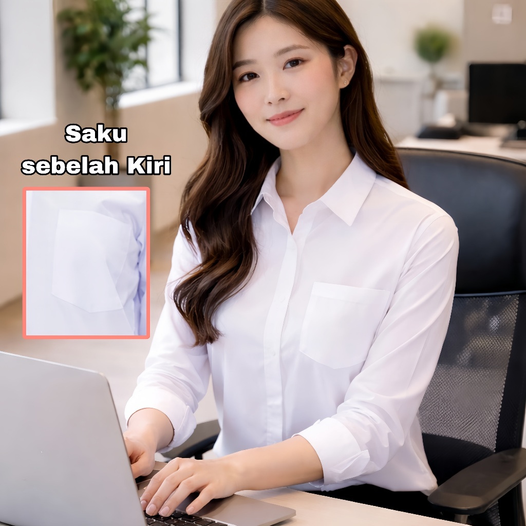 kemeja putih wanita lengan panjang - kemeja putih wanita