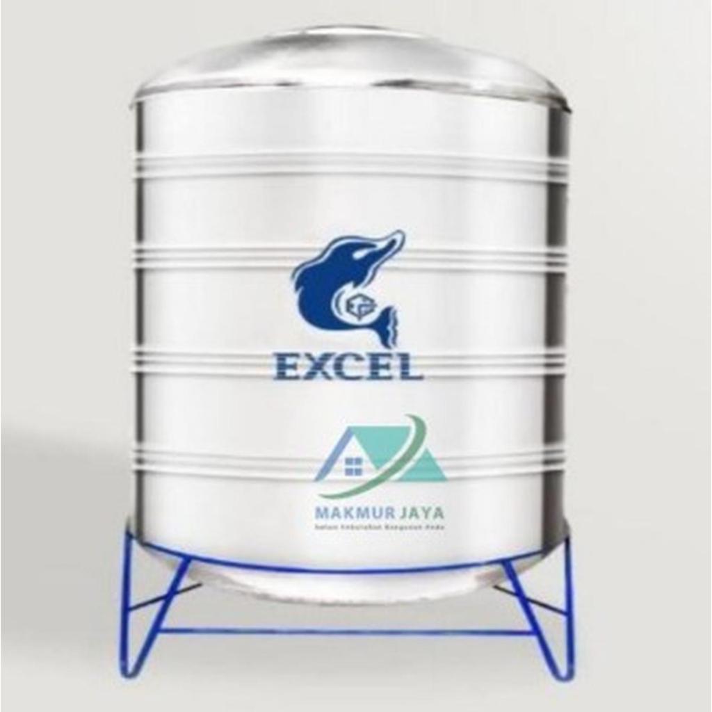 Toren Tangki Air Stainless Steel AISI 304 Excel GS 1000 With Leg / Pakai Kaki Kapasitas 800 Liter Te