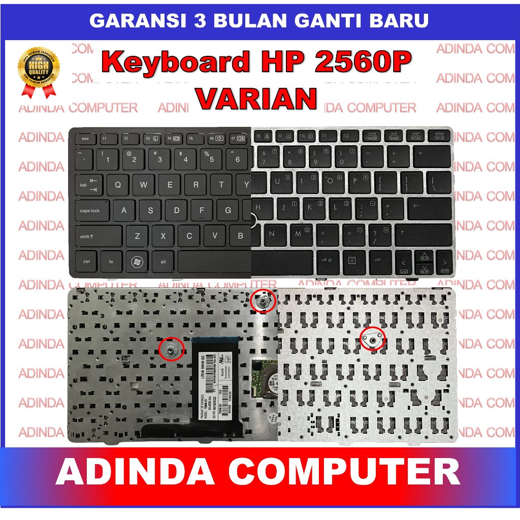 Keyboard laptop HP EliteBook 2560P 2570P 2570 2560