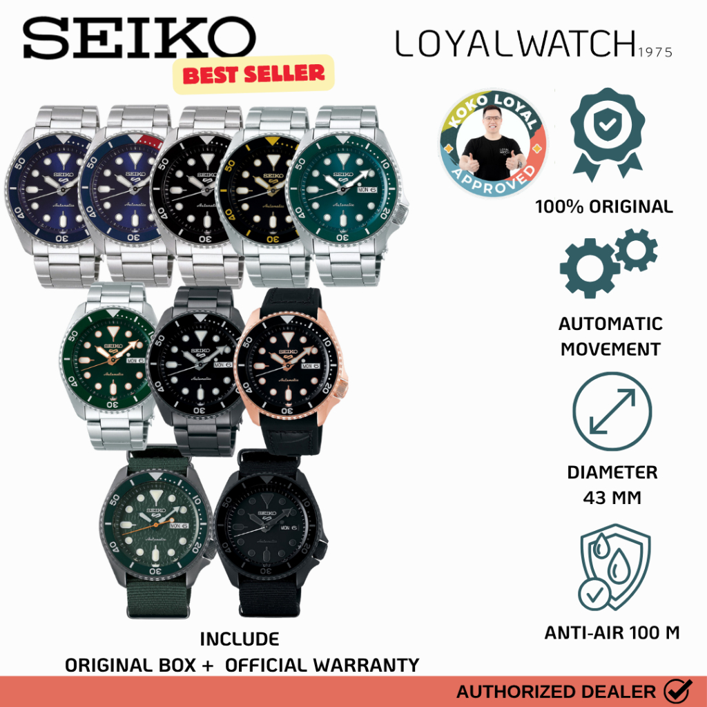 Jam Tangan Seiko Pria SRPD Seiko 5 SRPD51K1 SRPD53K1 SRPD55K1 SRPD57K1 SRPD61K1 SRPD63K1 SRPD65K1 SR