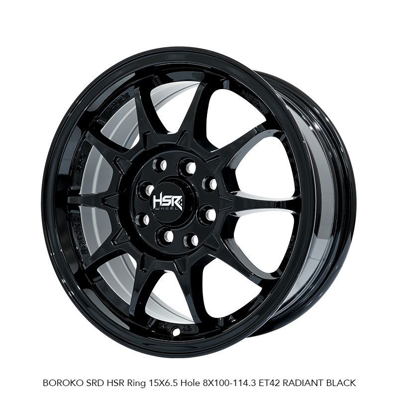 Velg Mobil HSR BOROKO SRD Ring 15 Lebar 6,5 Et 42 Radiant Black