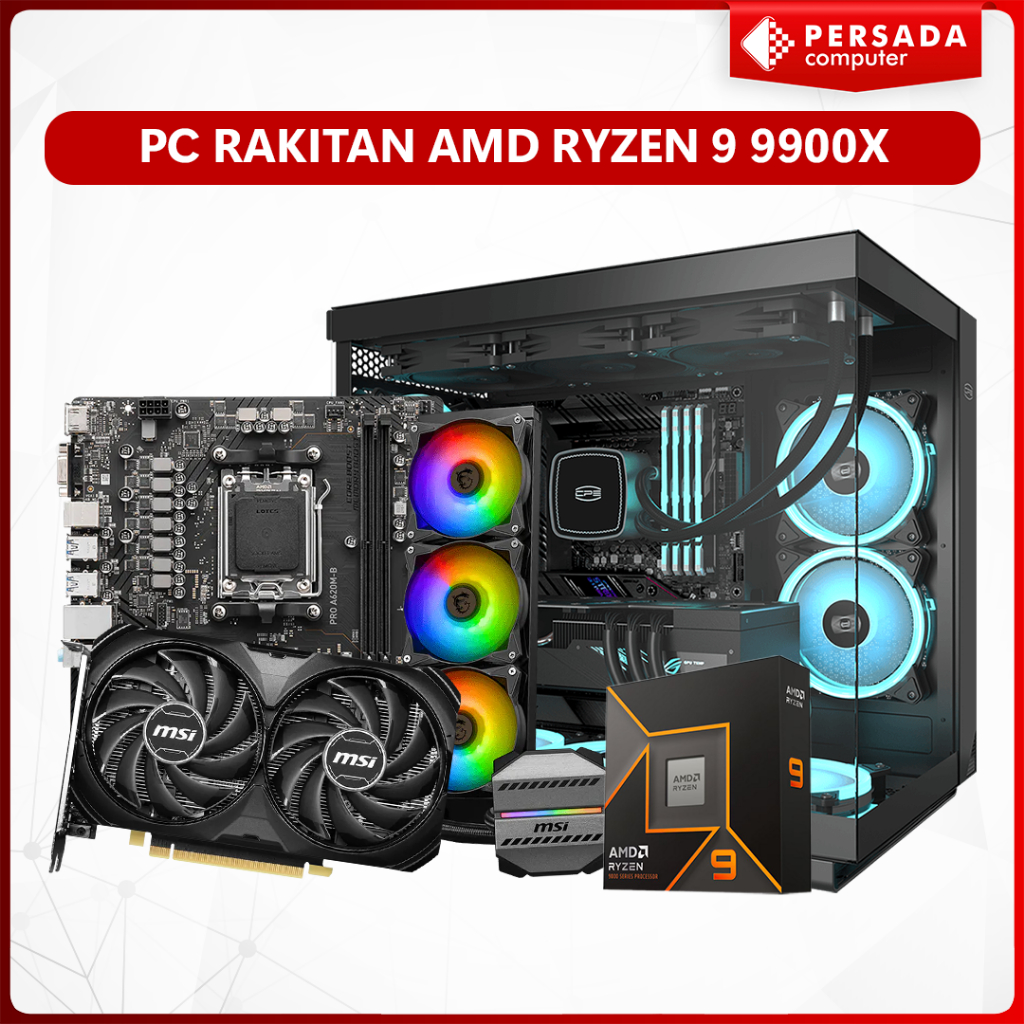PC Rakitan AMD Ryzen 9 9900X | RTX 4090 24GB | DDR5 64GB | NVME 2TB