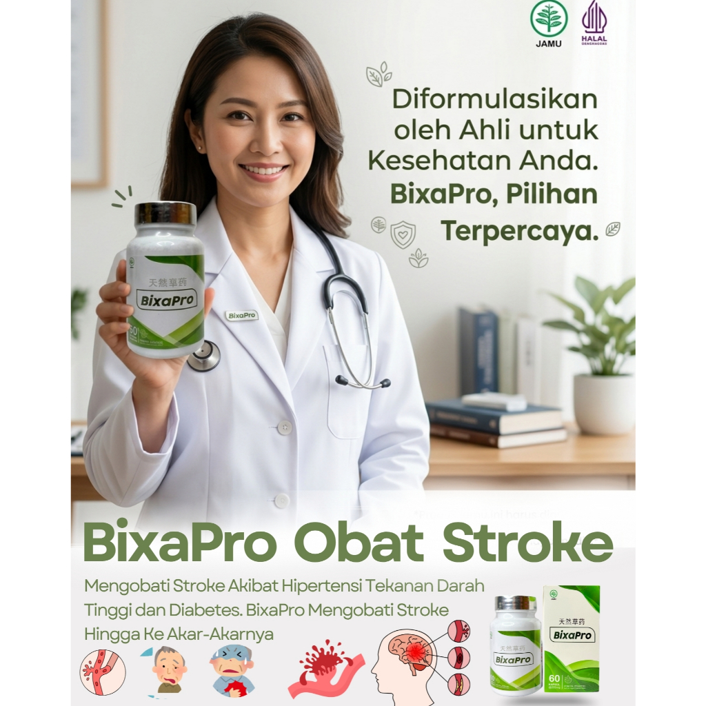 BIXAPRO Atasi Stroke Herbal Alami Kemasan Isi 60 Kapsul