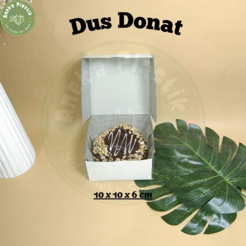 Dus Donat putih polos | Dus putih persegi | Donat full tutup | Dus kue