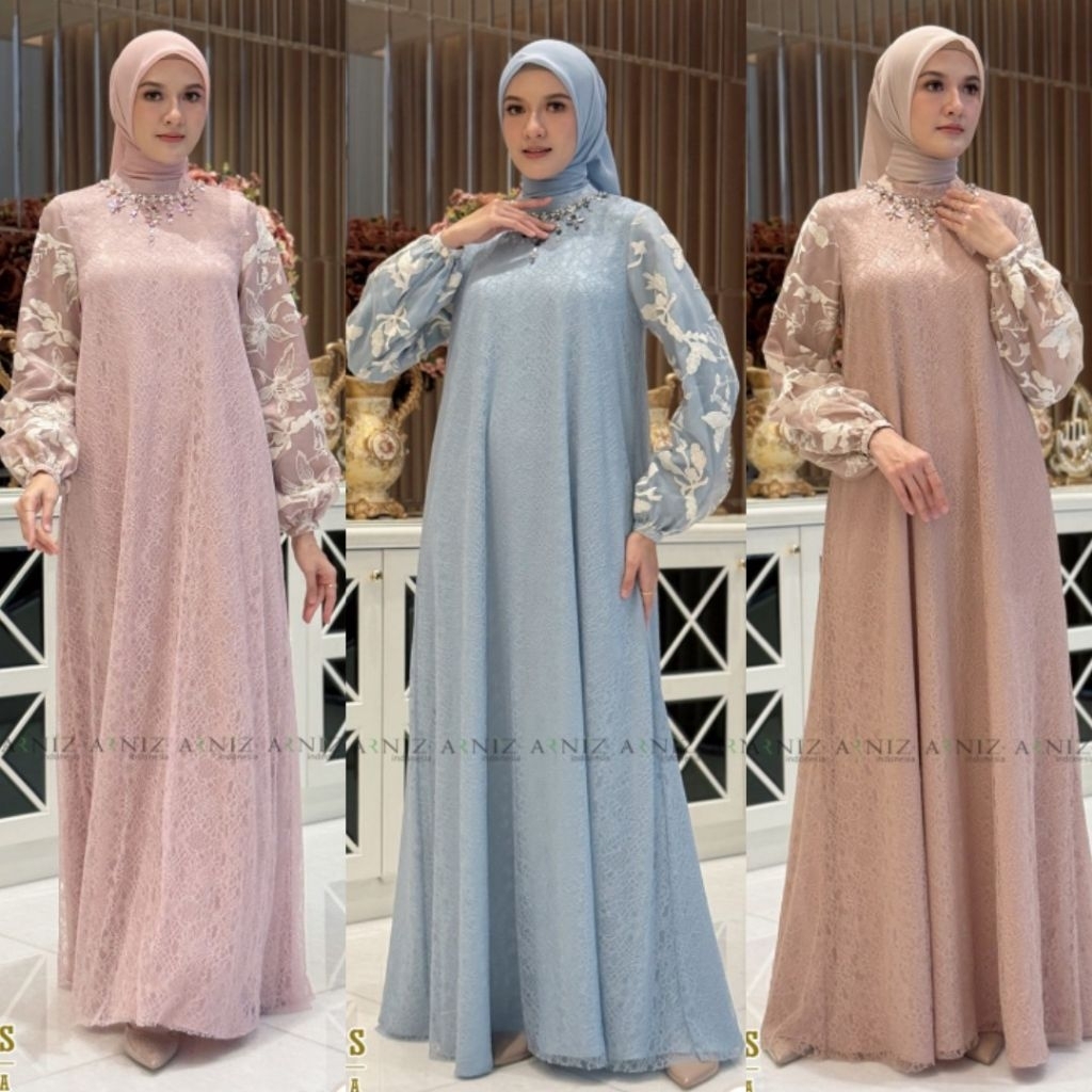 Khalida Dress Payet Mewah By Arniz Collection Terbaru