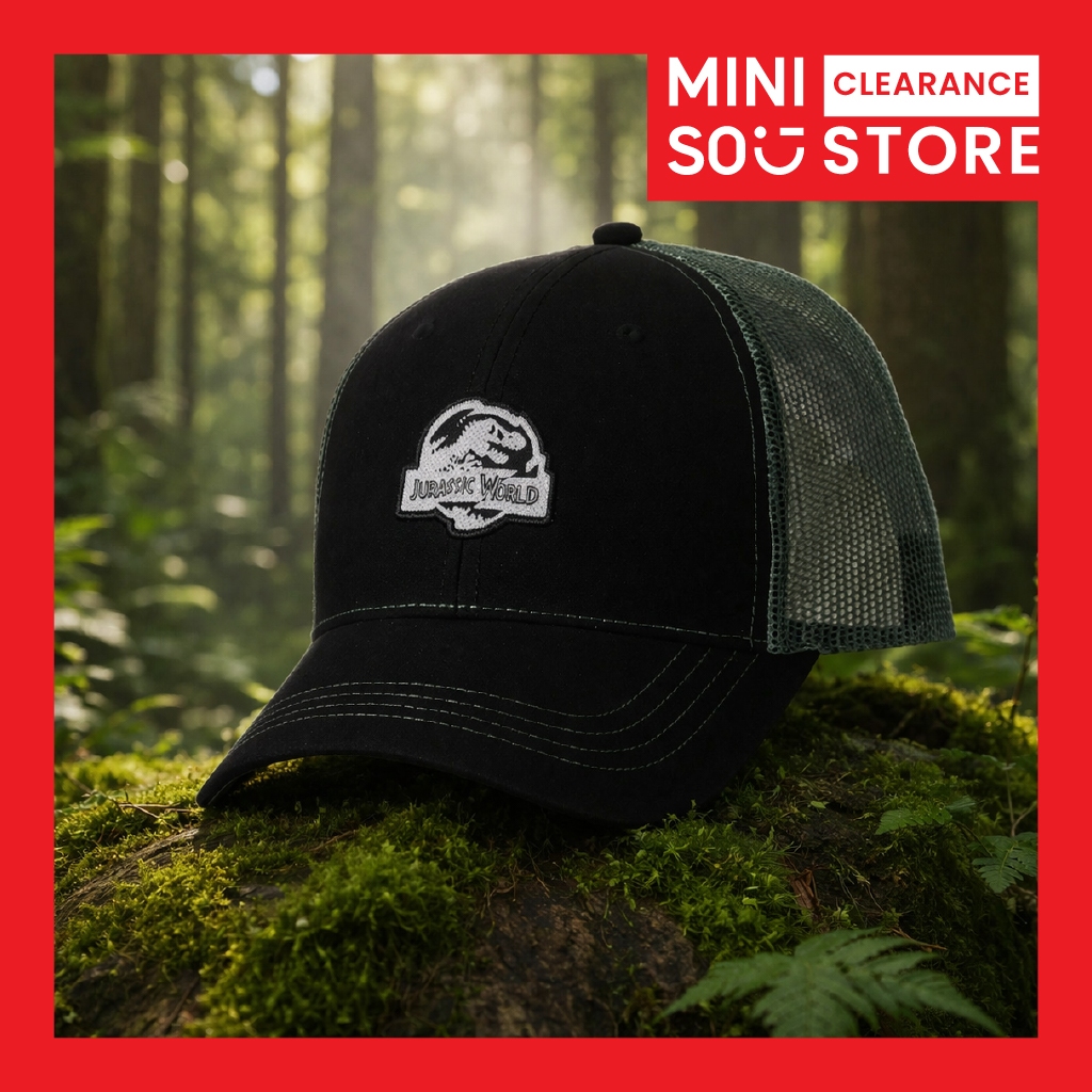 [CLEARANCE] Miniso x Jurassic World Mesh Baseball Cap Topi Edisi Jurassic World Topi Cewe Topi Cowok