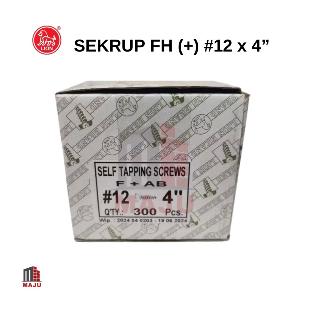 [1 dos] Tapping Screw FAB #12x4” (sekrup panjang 10 cm) Sekrup / Skrup