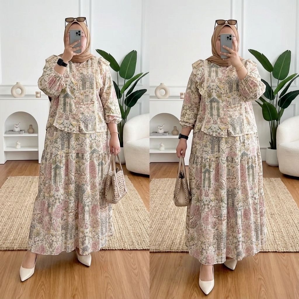 ZENA SET ROK  RAYON JUMBO LD 120 130 140 // ONE SET ROK JUMBO // SETELAN ROK OVERSIZE // ONE SET SUP