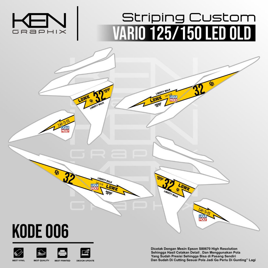 STICKER MOTOR VARIO 125/150 LED OLD/LIST MOTROR VARIO 125 LAMA/ VARIASI VARIO 125/150 KODE 006