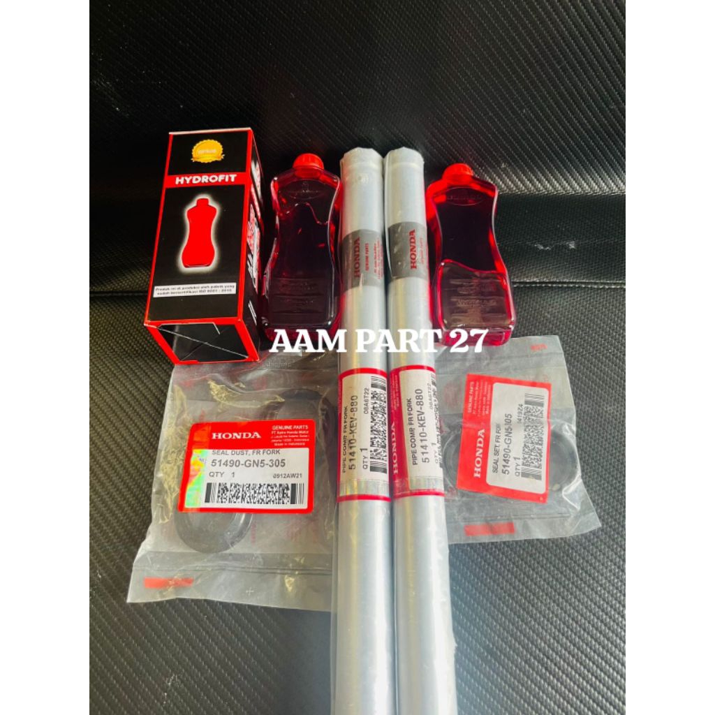 As shock depan sepasang KEV+Sil Shock+Sil Tutup Abu+Oli shock Honda motor Supra  lama/Supra x/Supra 
