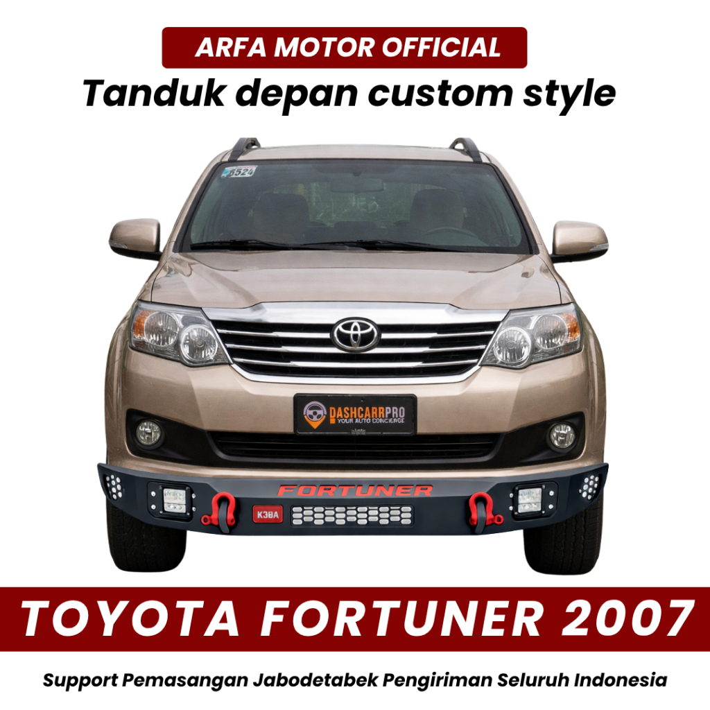 TANDUK DEPAN CUSTOM FORTUNER 2008 TOWING PENGAMAN PELINDUNG BEMPER ANTI KARAT