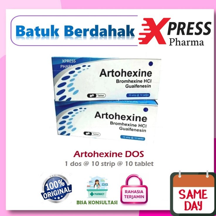 XPRESS  DOS Artohexine Obat Batuk Berdahak Artohexin Tablet GG Bromhexine Guaifenesin Zc
