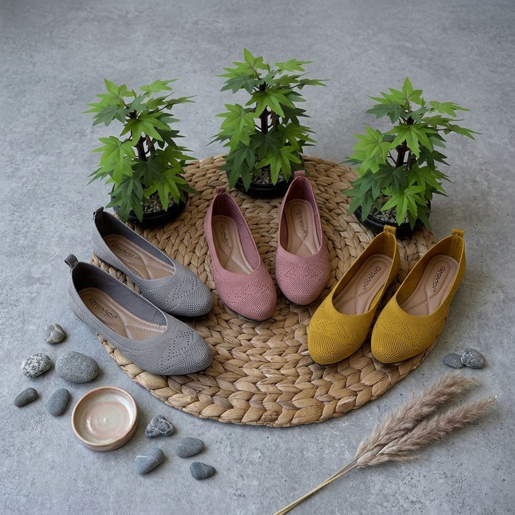 GRAVICI - SEPATU FLAT RAJUT WANITA ELEGAN DO-21