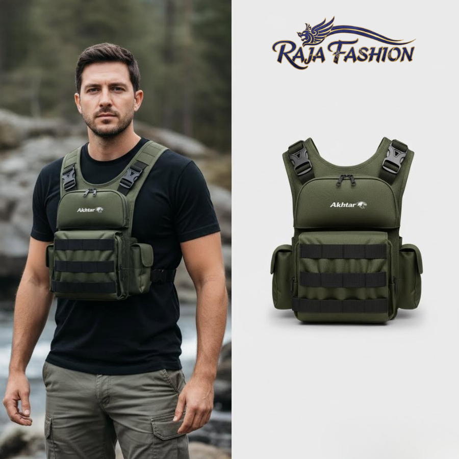 Chest Bag Pria Akhtar Tas Dada Keren Banyak Kantong Tebal Kuat Sling Bag Pria Harian