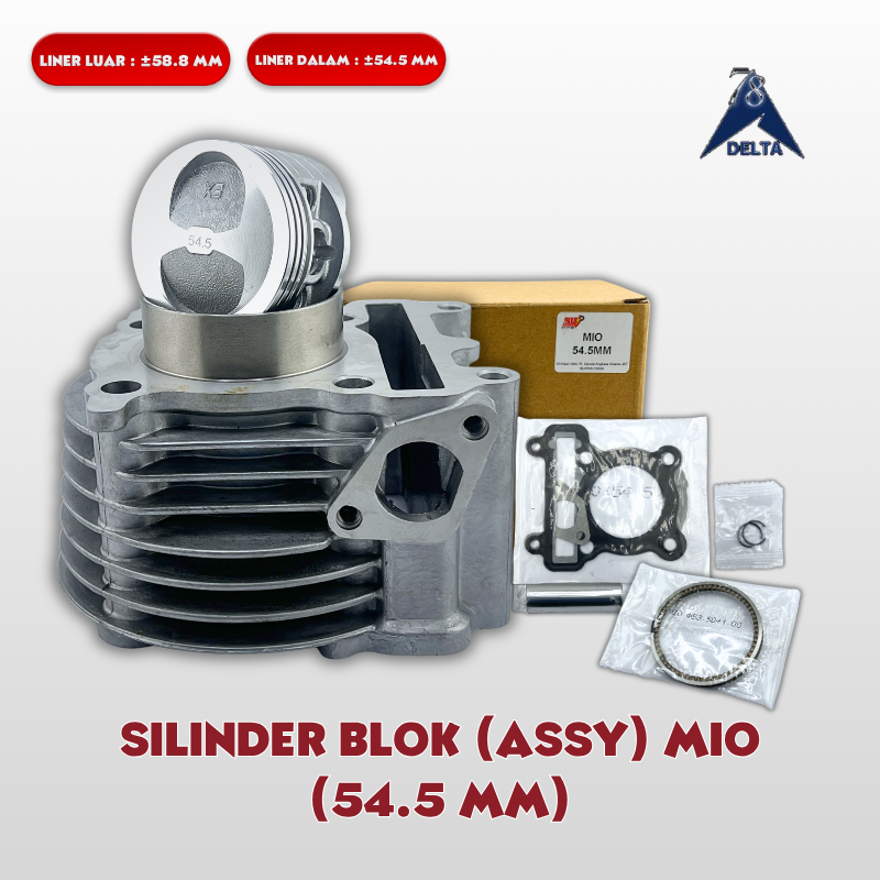 SILINDER BLOK ASSY MIO 54.5 MM - CYLINDER SILINDER BLOK SEHER BORING BORE UP MIO KARBU 54,5 54.5 MM