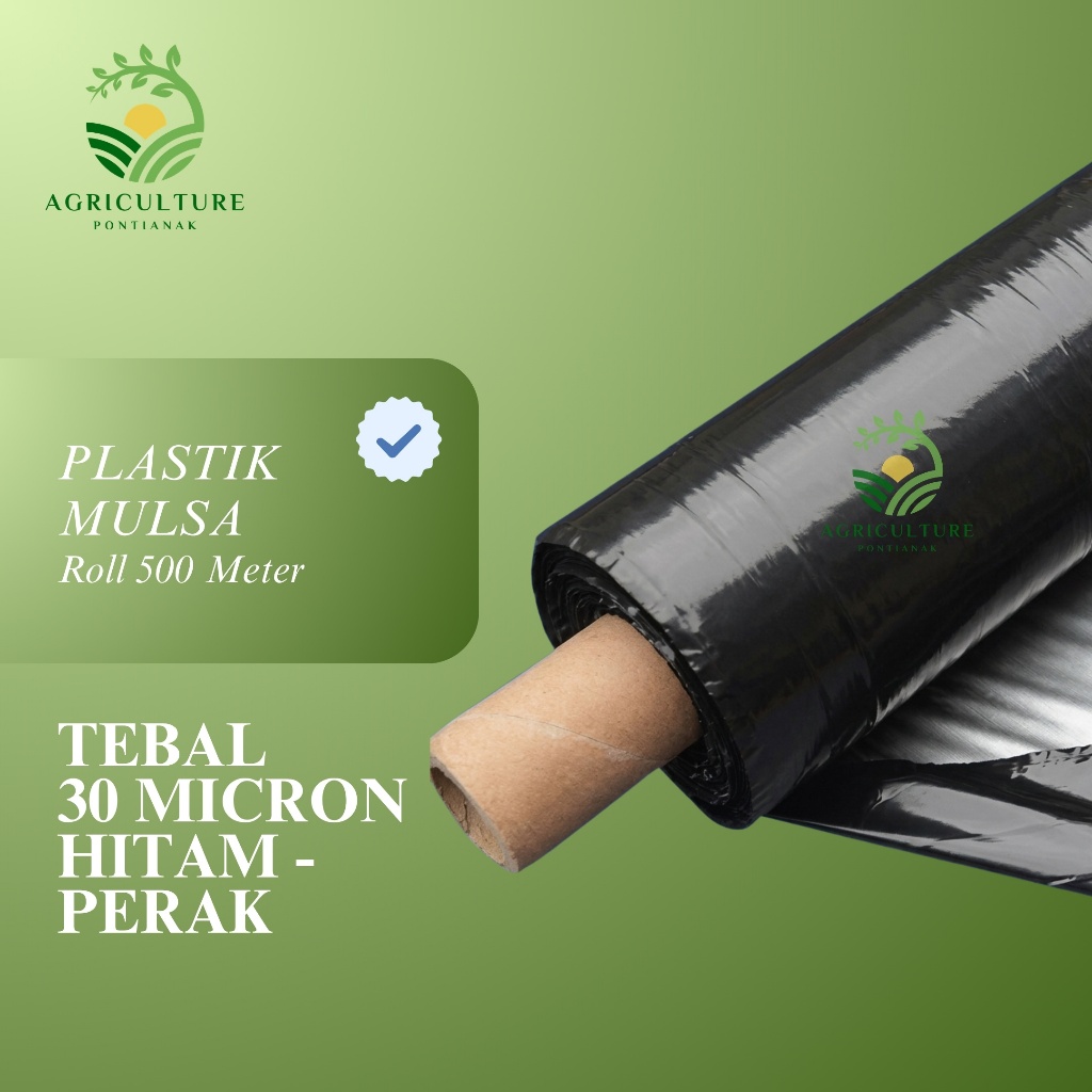 Plastik Mulsa Pertanian Roll 120cm x 500m Hitam-Perak 30 Micron  — Solusi Irigasi