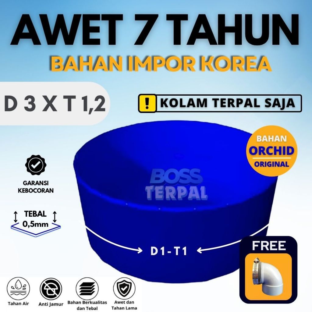 Terpal Kolam Ikan - Kolam Terpal ORCHID D3xT1.2 - Budidaya Lele