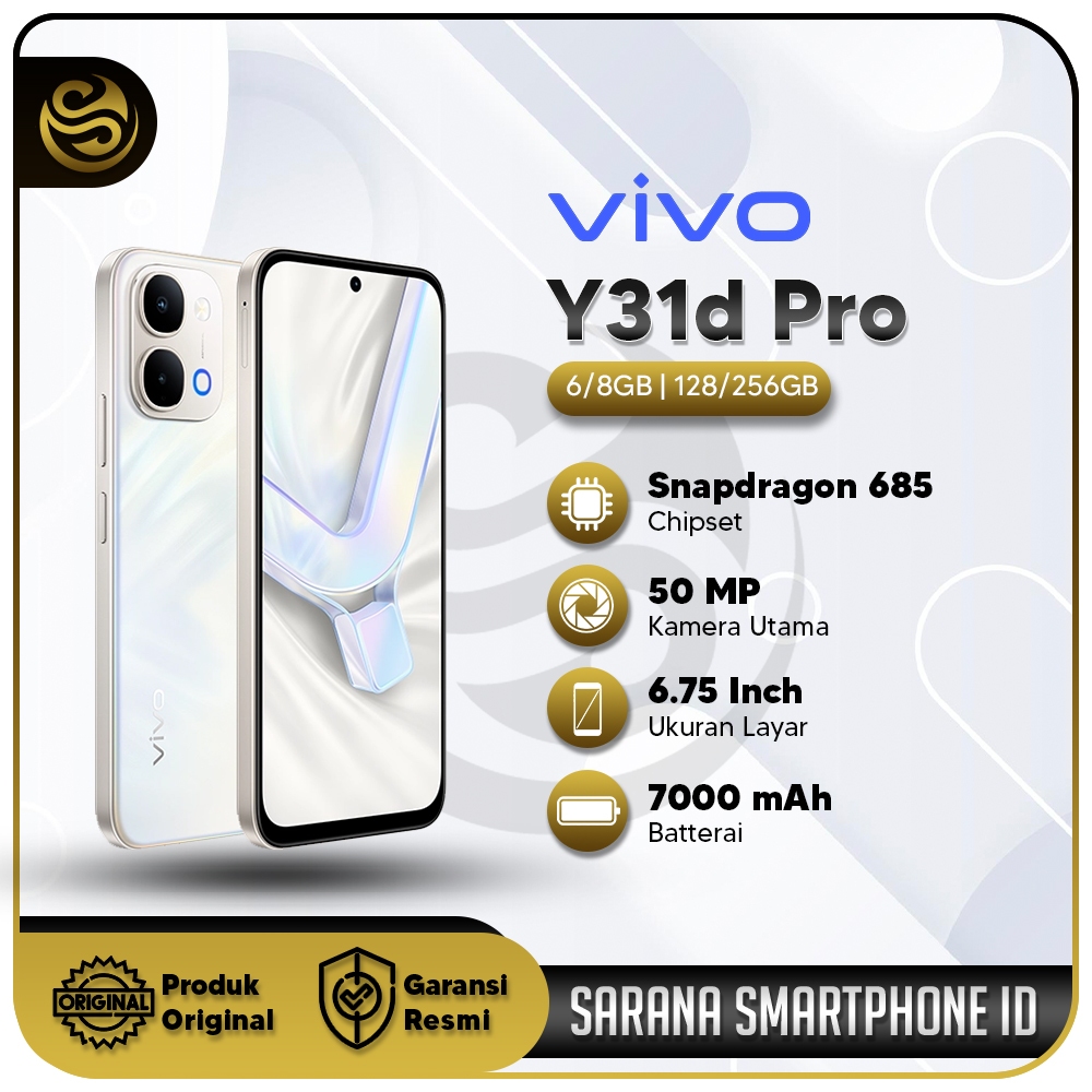 Vivo Y31D Pro RAM Besar Baterai Awet Kamera Jernih HP Android Terbaru Gaming Lancar