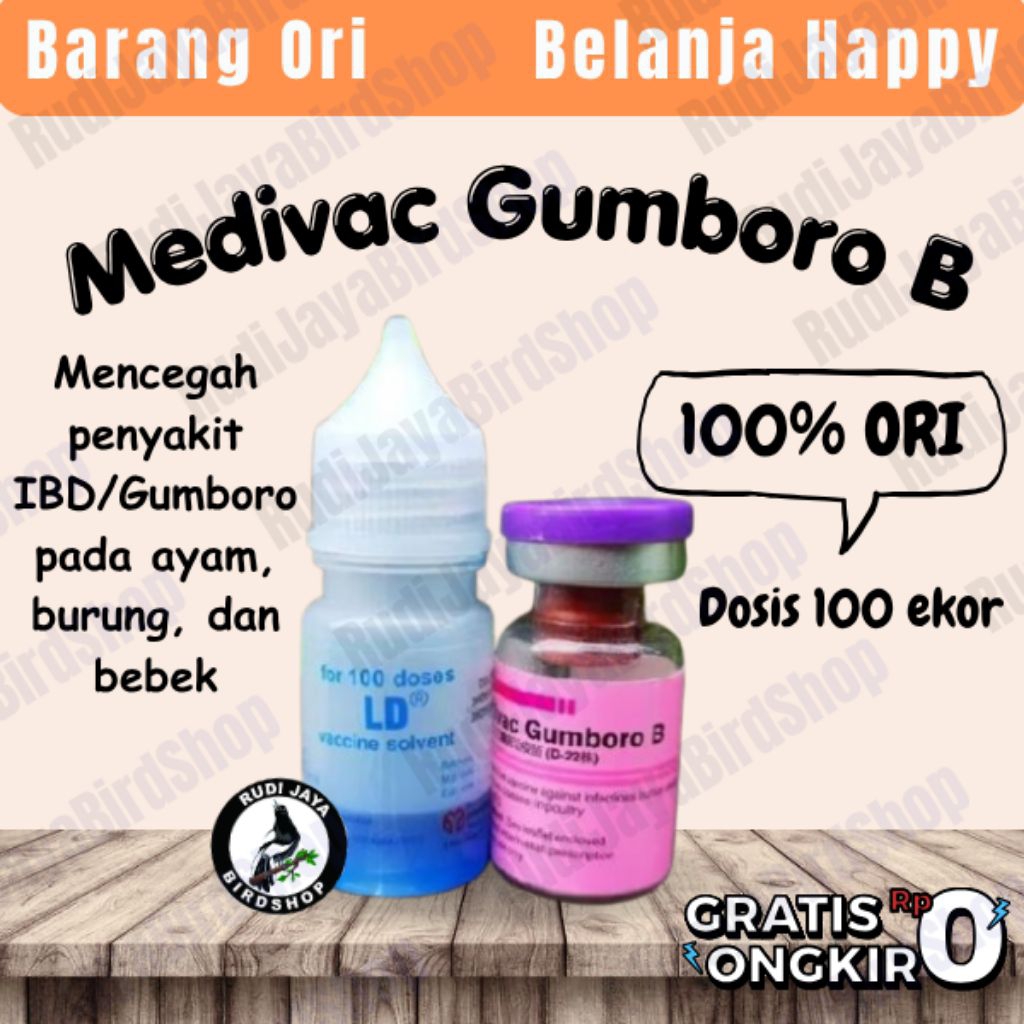 VAKSIN AYAM MEDIVAC GUMBORO B 100DS VAKSIN AYAM USIA 10 HARI MENCEGAH AYAM UNGGAS SAKIT GUMBORO