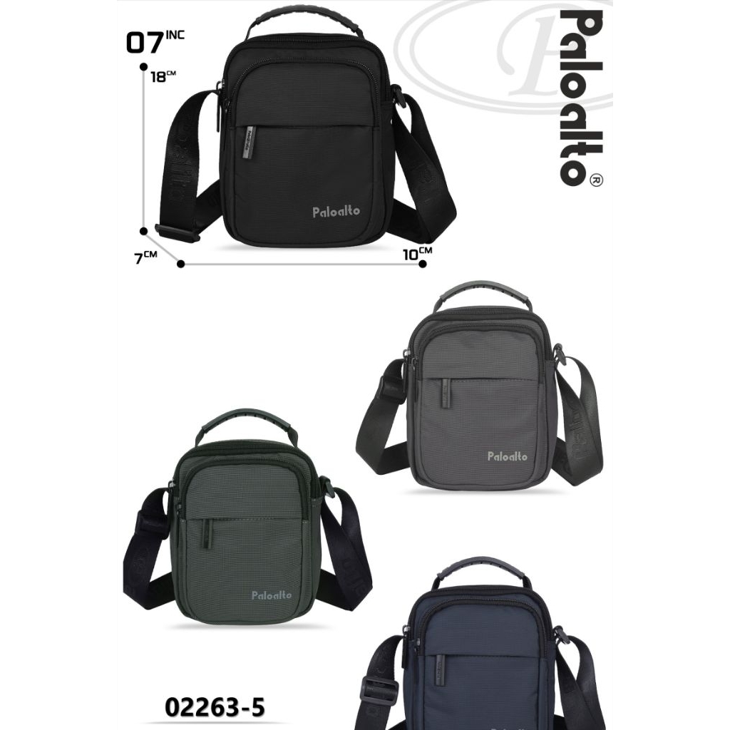 Tas Slempang Pria Original Palo Alto 02263-5 Warna Hitam // Slempang Pria Original Palo Alto