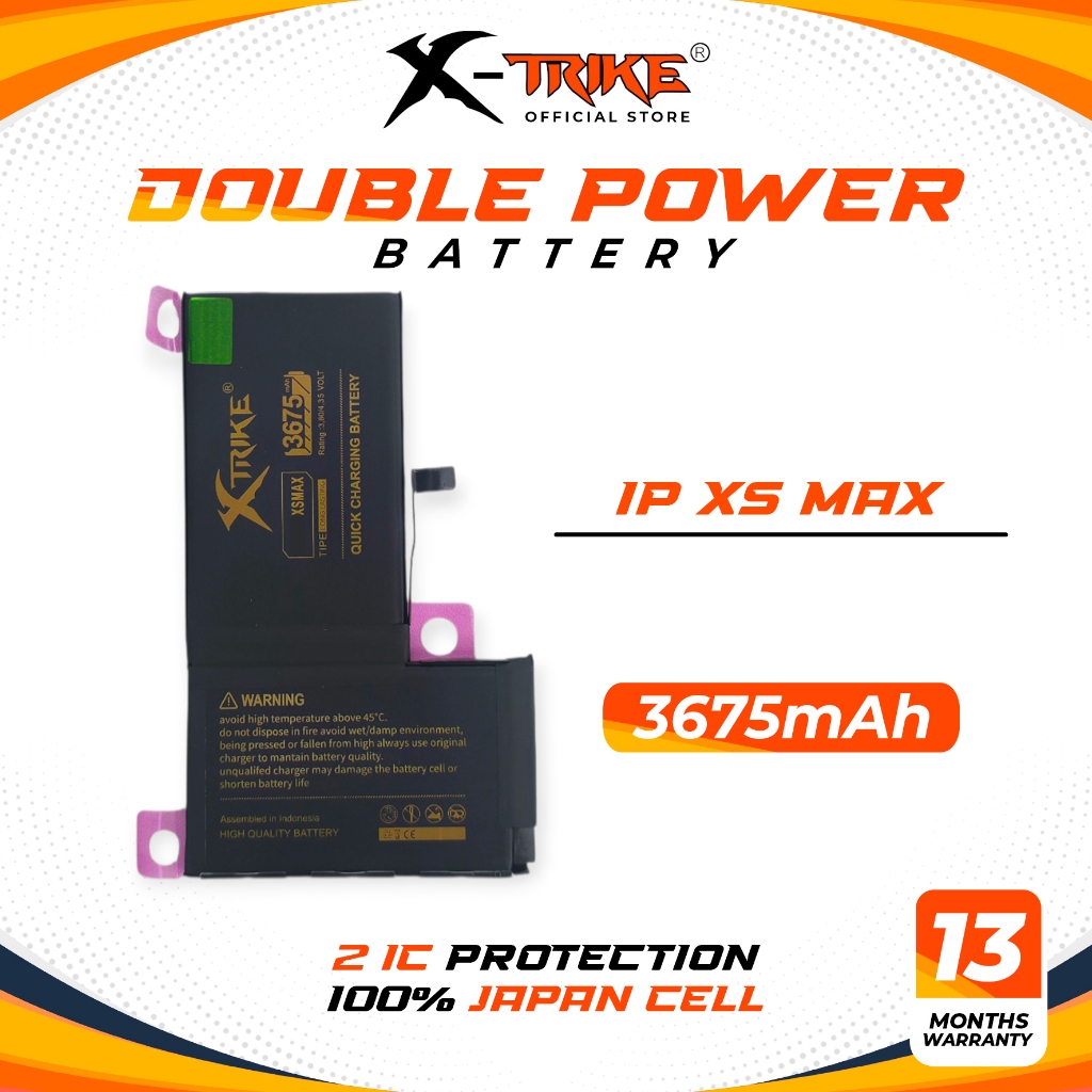 XTRIKE Baterai Double Power for Iphone XS MAX Batre Batrai Battery Dual Apple Ip Ori Original Batrei
