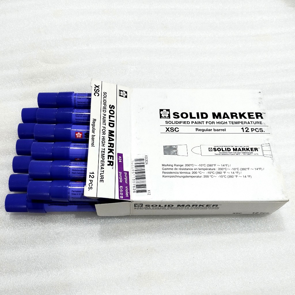 SAKURA XSC Solidifier Marker Purple / Spidol Permanen Solid Marker Ungu ORIGINAL ( Stik Penanda Besi