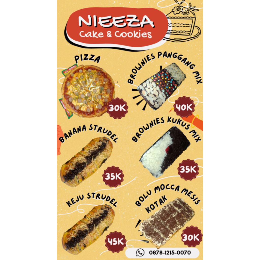 Cemilan Homemade pizza banana Strudel brownies panggang brownis kukus bolu moca kotak