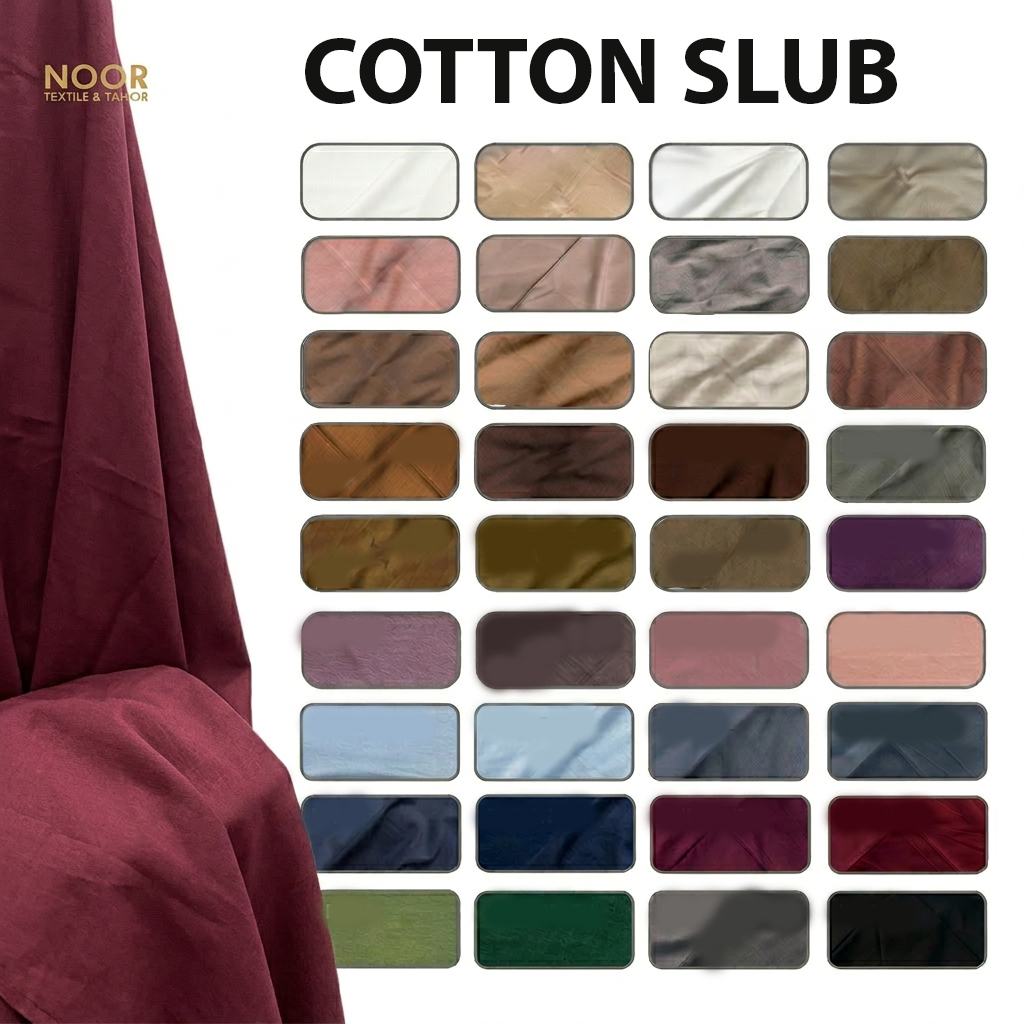 Kain Katun COTTON SLUB | Bahan Kemeja | Bahan Celana | Kemeja Formal | ALL COLOR | Katun Polosan | B