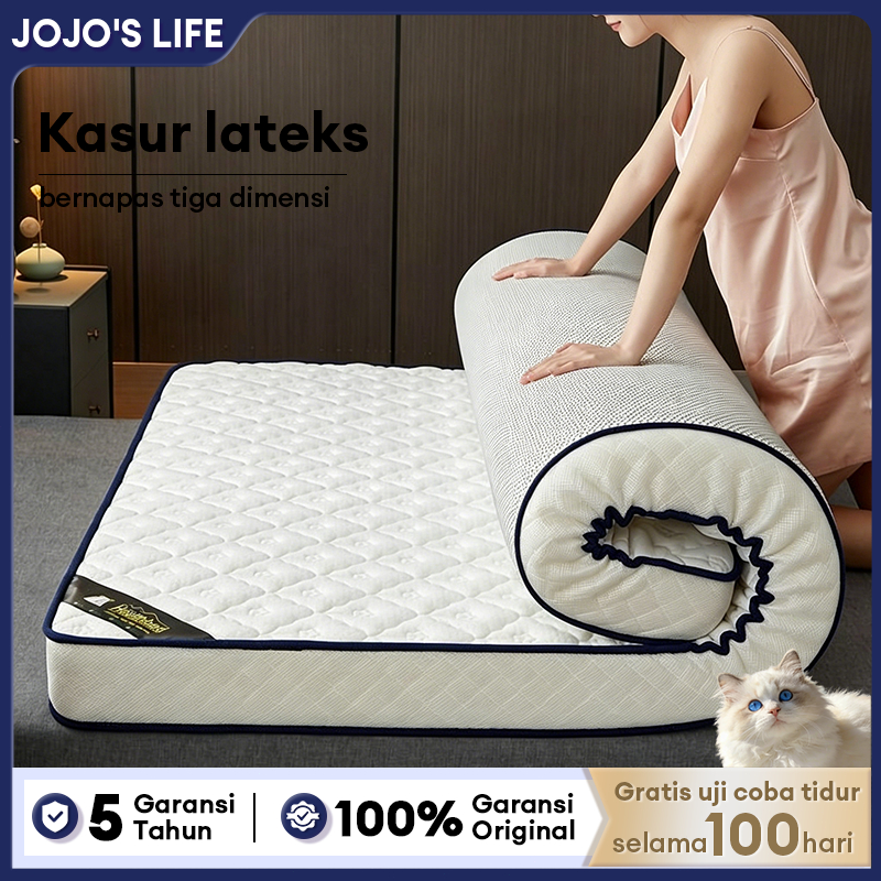 Kasur Lantai Lateks Lipat Estetik Tebal 10cm Super Empuk Nyaman Ukuran 90x200 120x200 160x200 180x20