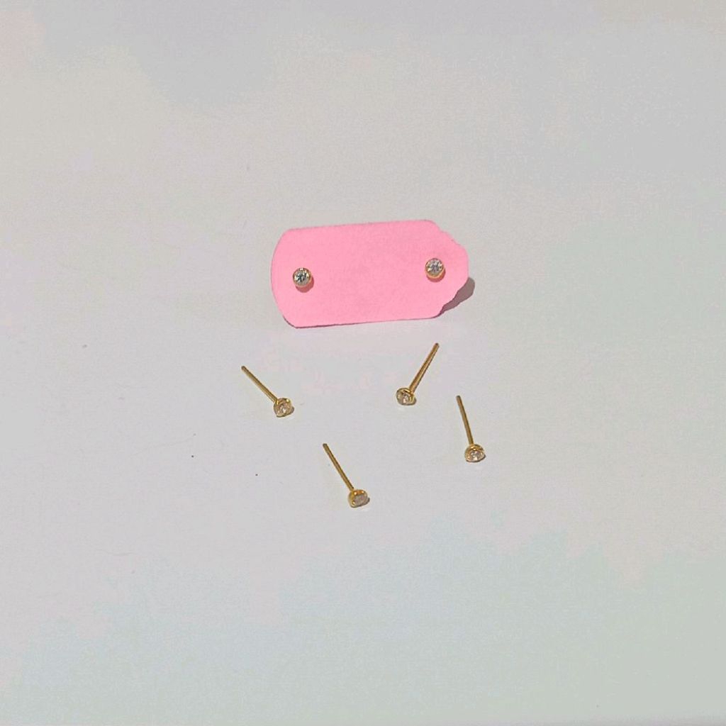 Anting Tindik Bayi Newborn & Hidung Mata (Emas Muda 6k)