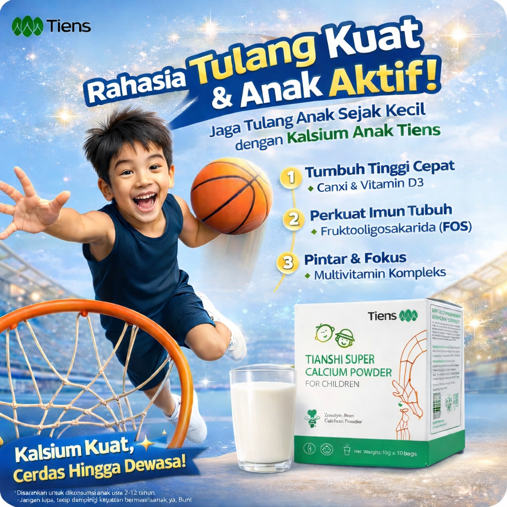 TIENS Calcium Anak - Suplemen Kesehatan Untuk Tumbuh Kembang Tulang & Gigi Anak