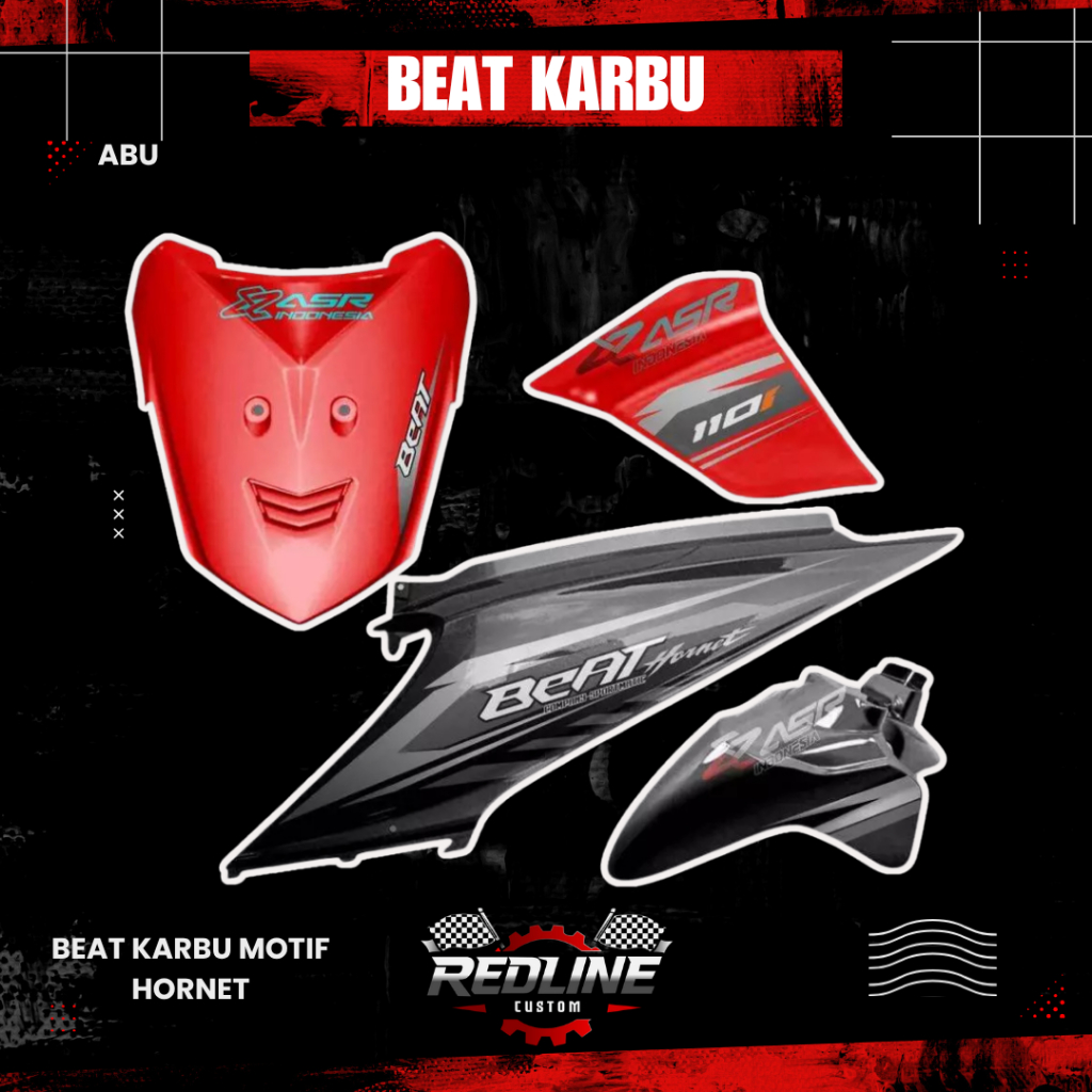 STRIPING TRANSPARAN HONDA BEAT KARBU MOTIF HORNET