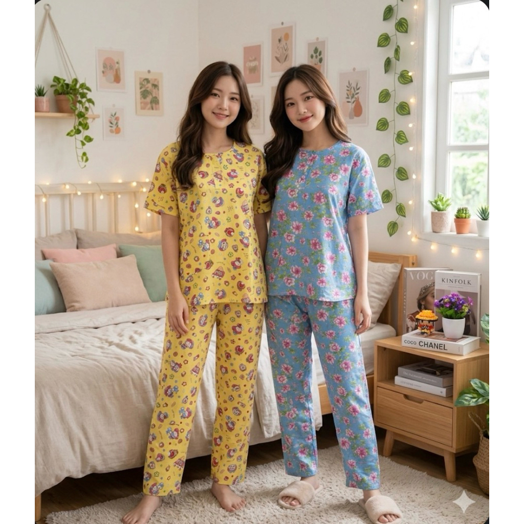 Piyama Celana Panjang ABG Merek Hoki Sheila ABG LD 96cm / Baju Tidur CP ABG Merek Hoki Sheila