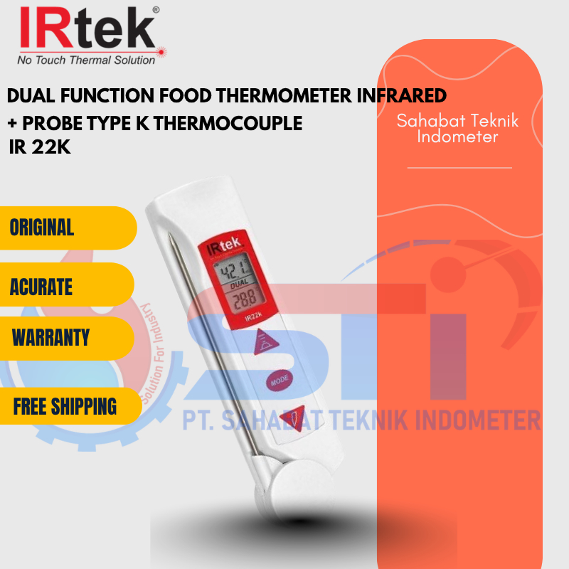 Irtek IR22k Dual fungsi Contact nonContact infrared termometer Tipe K