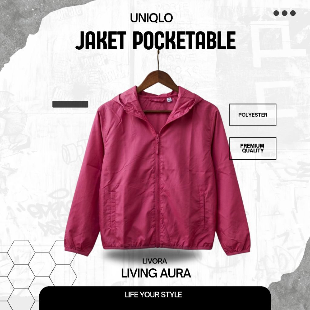 Jacket Uniqlo Pocketable Original Anak Warna Pink