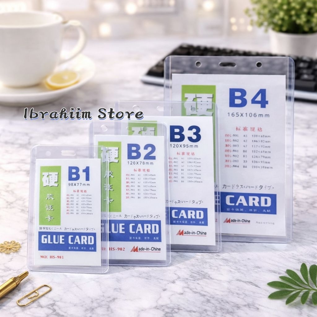 [Pak Isi 20] Id Card Case Plastik Bening Name Badge Ukuran A1 / A2 / A3 / B1 / B2 / B3 / B4