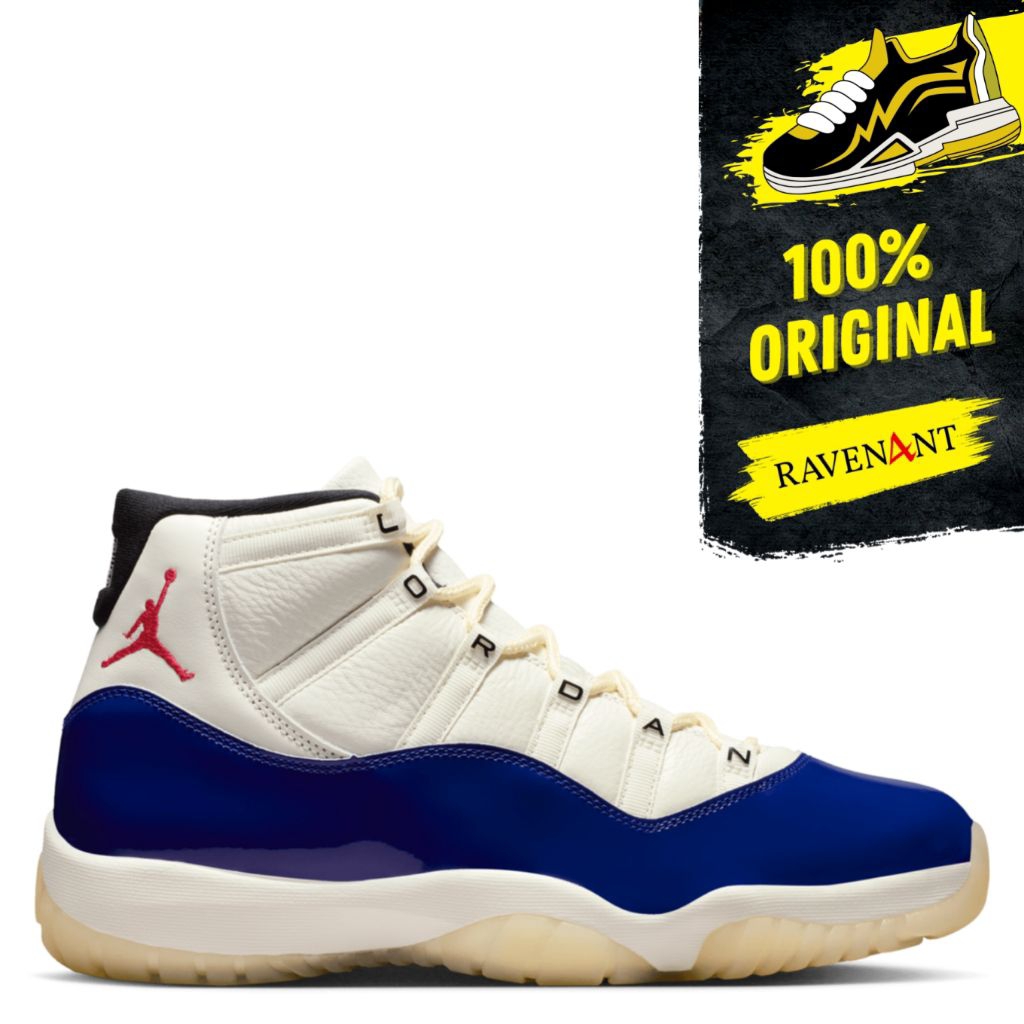 NIKE Air Jordan 11 Retro Rare Air Deep Royal Blue Sail ORIGINAL - Sepatu Sneakers Pria